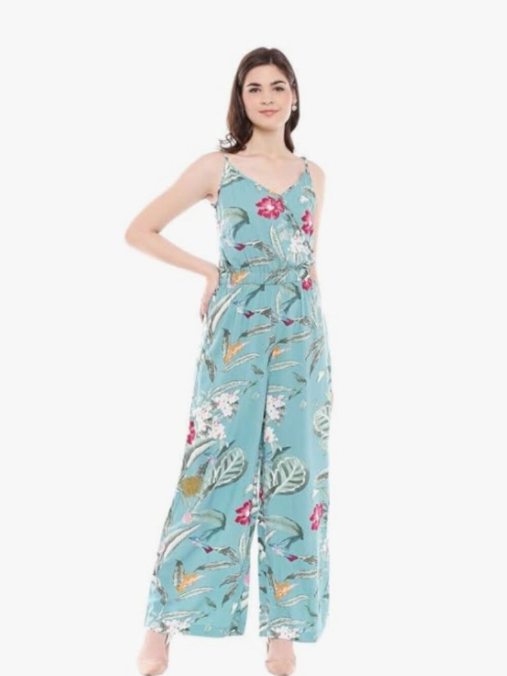 VERO MODA Womens Size S Spaghetti Neck Floral Print Jumpsuit